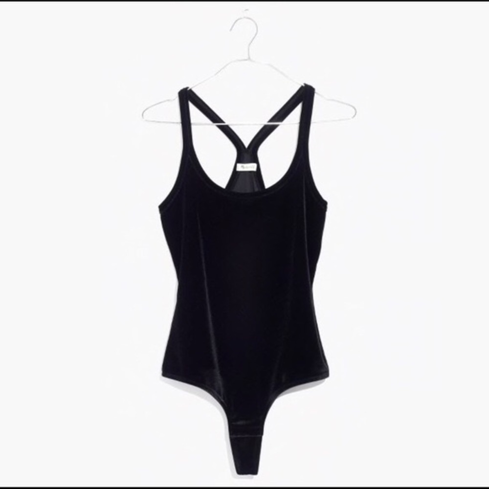 Madewell Velvet, Racerback Bodysuit